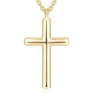 Women 14K Gold Cross Simple Faith Necklaces